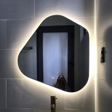 Зеркало в ванную 70 см асимметричной формы со светодиодной LED-подсветкой Элегант 